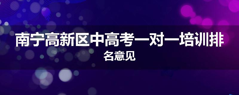 南宁高新区中高考一对一培训排名意见