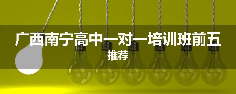 广西南宁高中一对一培训班前五推荐