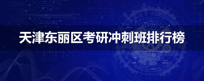 天津东丽区考研冲刺班排行榜