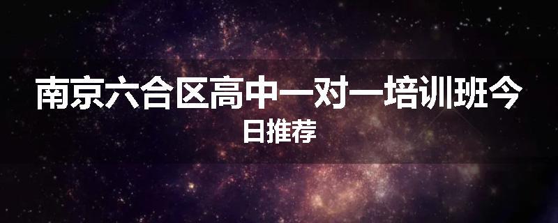 南京六合区高中一对一培训班今日推荐