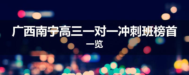广西南宁高三一对一冲刺班榜首一览