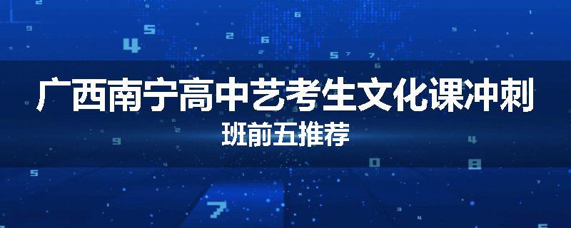 广西南宁高中艺考生文化课冲刺班前五推荐