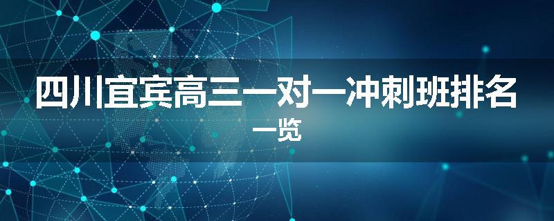 四川宜宾高三一对一冲刺班排名一览