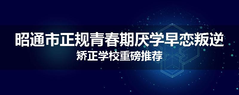 昭通市正规青春期厌学早恋叛逆矫正学校重磅推荐