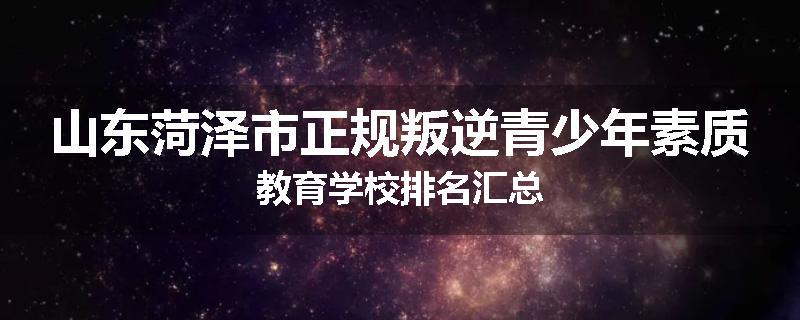 山东菏泽市正规叛逆青少年素质教育学校排名汇总