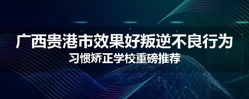 广西贵港市效果好叛逆不良行为习惯矫正学校重磅推荐