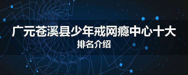 广元苍溪县少年戒网瘾中心十大排名介绍