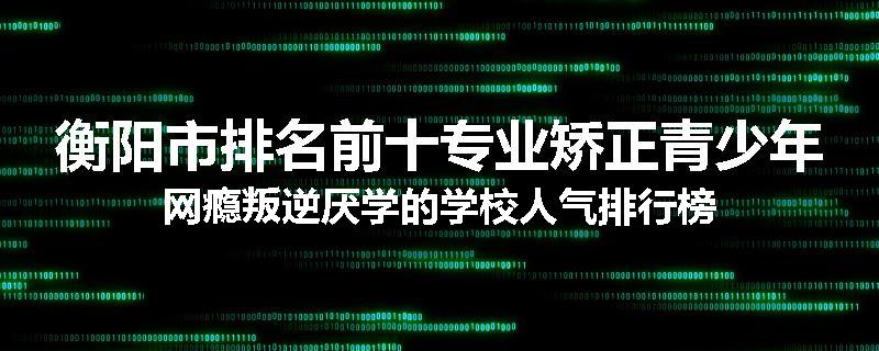 衡阳市排名前十专业矫正青少年网瘾叛逆厌学的学校人气排行榜