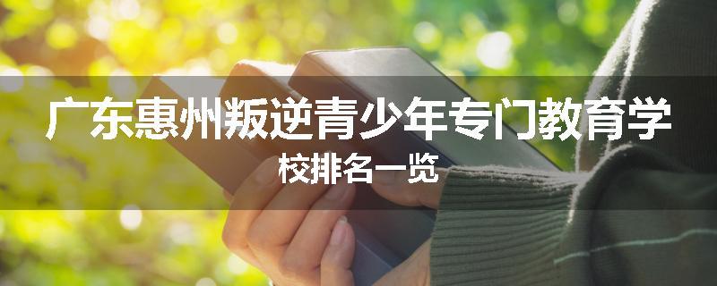 广东惠州叛逆青少年专门教育学校排名一览