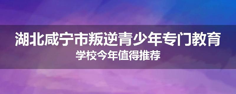 湖北咸宁市叛逆青少年专门教育学校今年值得推荐