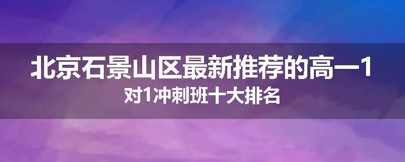 北京石景山区最新推荐的高一1对1冲刺班十大排名