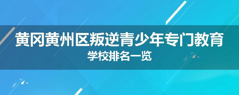 黄冈黄州区叛逆青少年专门教育学校排名一览