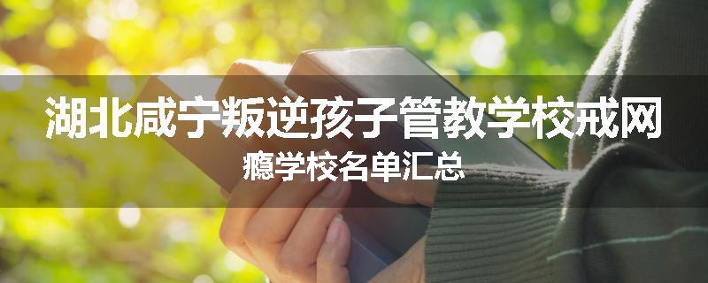 湖北咸宁叛逆孩子管教学校戒网瘾学校名单汇总
