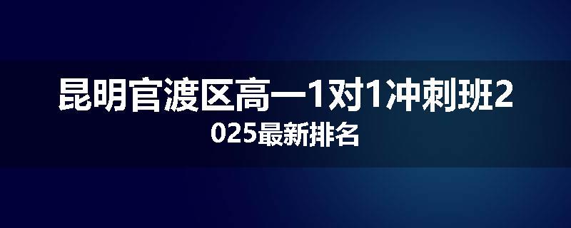 昆明官渡区高一1对1冲刺班2025最新排名