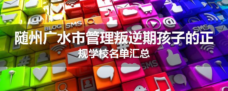 随州广水市管理叛逆期孩子的正规学校名单汇总