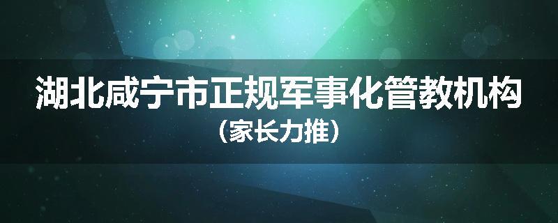 湖北咸宁市正规军事化管教机构（家长力推）
