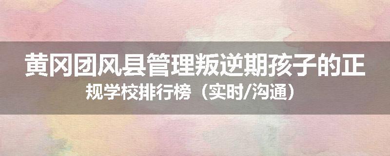 黄冈团风县管理叛逆期孩子的正规学校排行榜（实时/沟通）