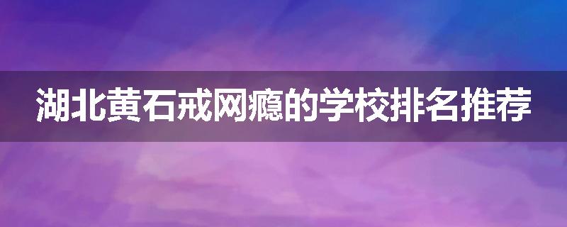 湖北黄石戒网瘾的学校排名推荐
