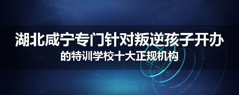 湖北咸宁专门针对叛逆孩子开办的特训学校十大正规机构