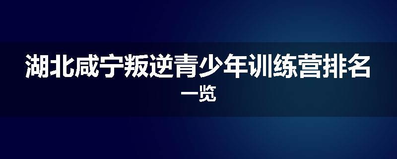 湖北咸宁叛逆青少年训练营排名一览