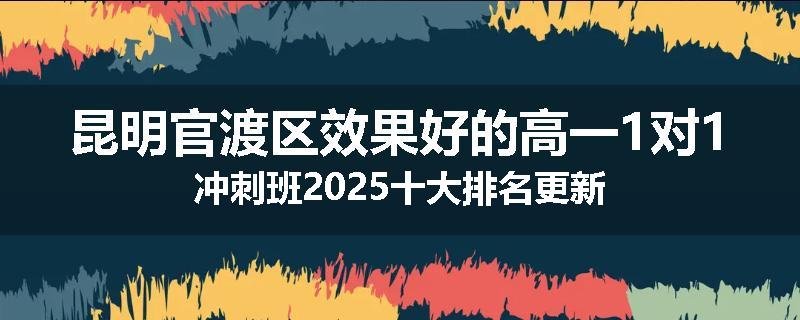 昆明官渡区效果好的高一1对1冲刺班2025十大排名更新