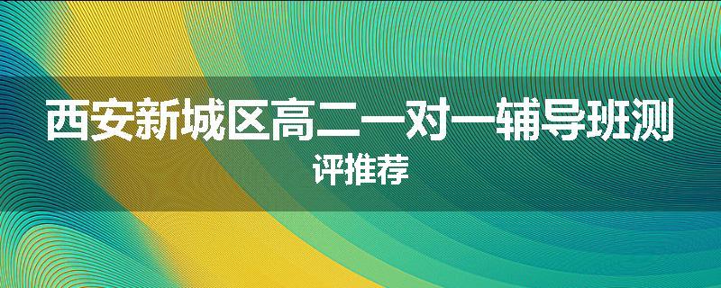 西安新城区高二一对一辅导班测评推荐