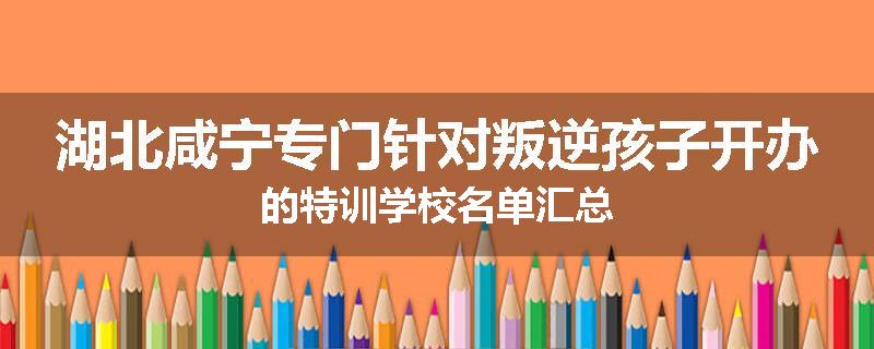 湖北咸宁专门针对叛逆孩子开办的特训学校名单汇总