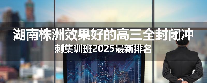 湖南株洲效果好的高三全封闭冲刺集训班2025最新排名