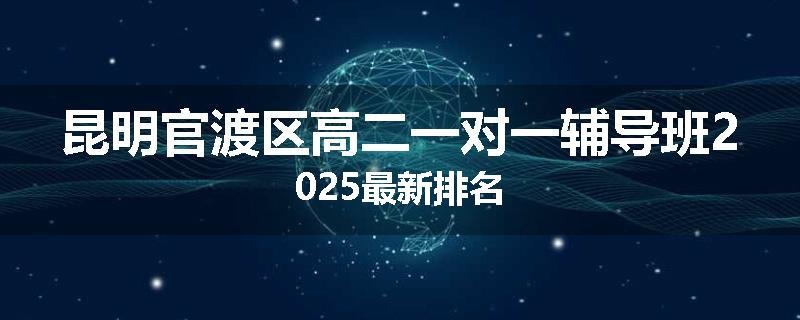 昆明官渡区高二一对一辅导班2025最新排名