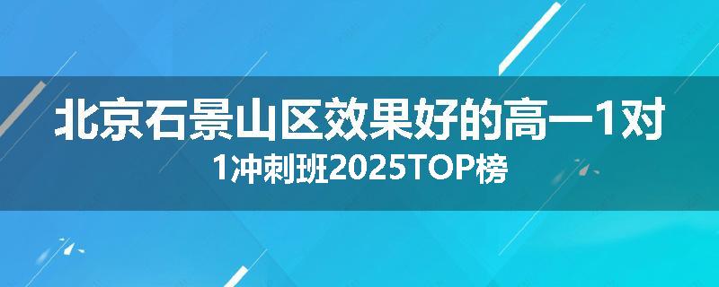 北京石景山区效果好的高一1对1冲刺班2025TOP榜