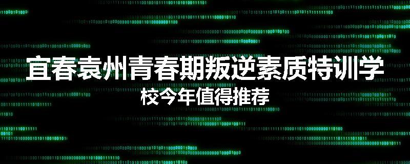 宜春袁州青春期叛逆素质特训学校今年值得推荐
