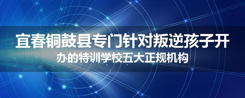 宜春铜鼓县专门针对叛逆孩子开办的特训学校五大正规机构