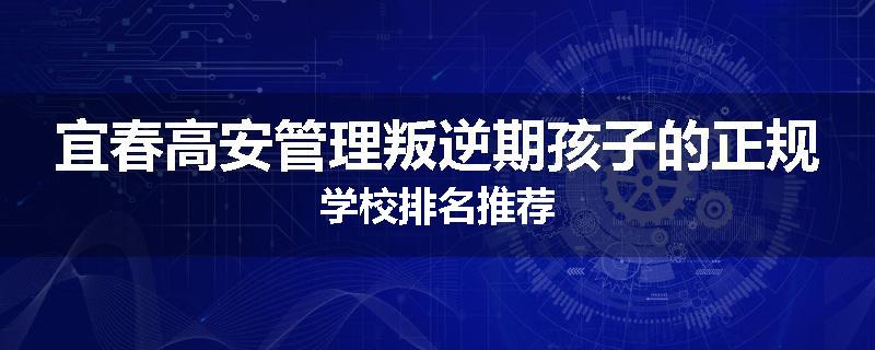宜春高安管理叛逆期孩子的正规学校排名推荐