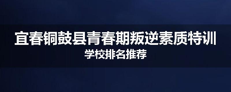 宜春铜鼓县青春期叛逆素质特训学校排名推荐