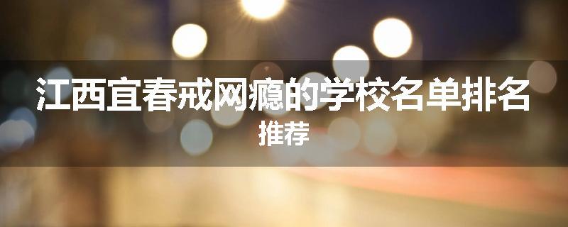 江西宜春戒网瘾的学校名单排名推荐