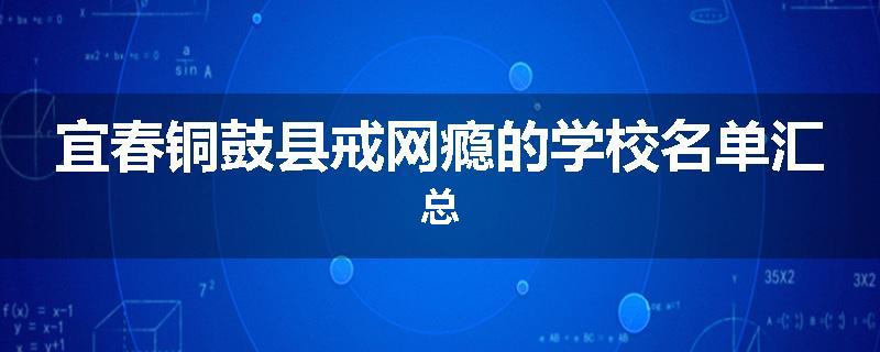 宜春铜鼓县戒网瘾的学校名单汇总