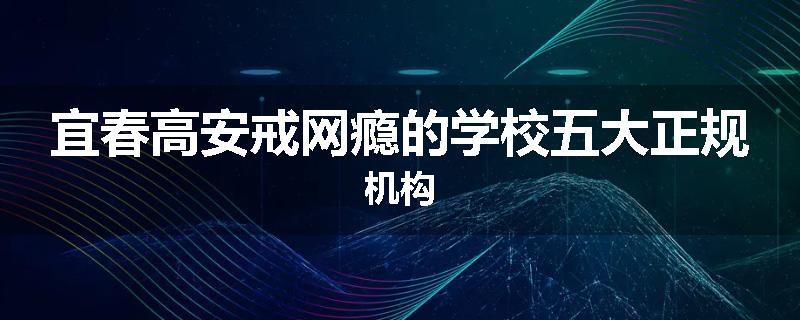 宜春高安戒网瘾的学校五大正规机构