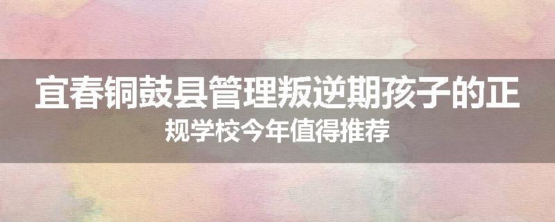 宜春铜鼓县管理叛逆期孩子的正规学校今年值得推荐