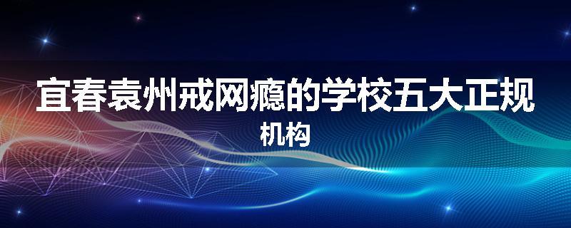 宜春袁州戒网瘾的学校五大正规机构