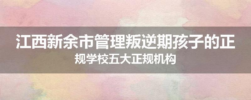 江西新余市管理叛逆期孩子的正规学校五大正规机构