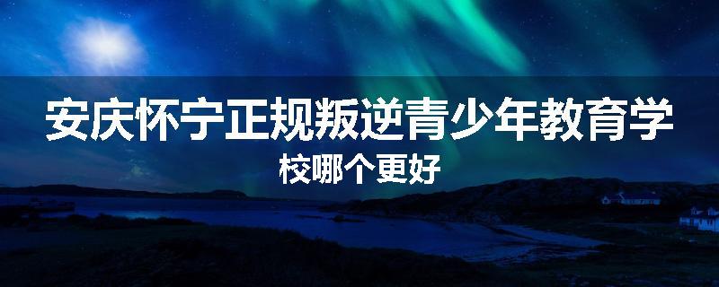 安庆怀宁正规叛逆青少年教育学校哪个更好