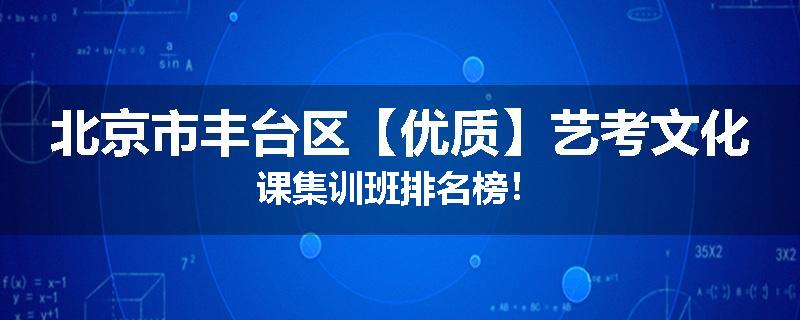 北京市丰台区【优质】艺考文化课集训班排名榜！
