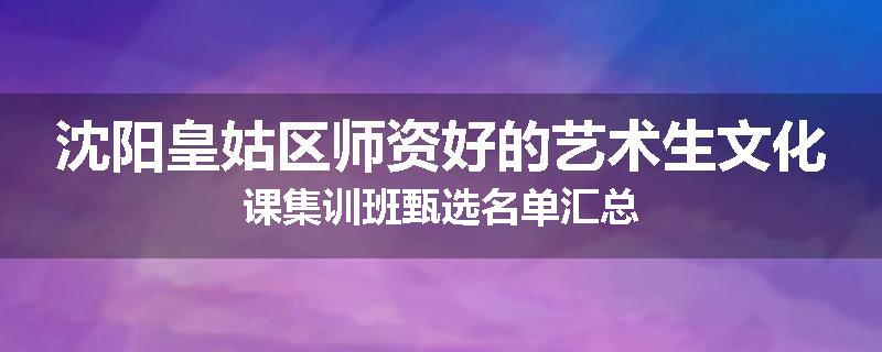 沈阳皇姑区师资好的艺术生文化课集训班甄选名单汇总