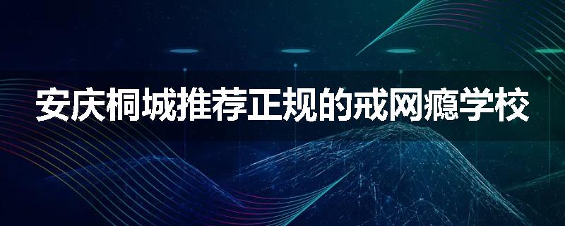 安庆桐城推荐正规的戒网瘾学校