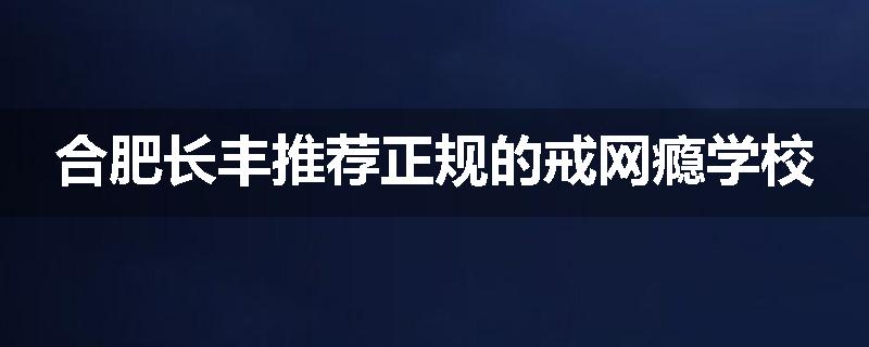 合肥长丰推荐正规的戒网瘾学校