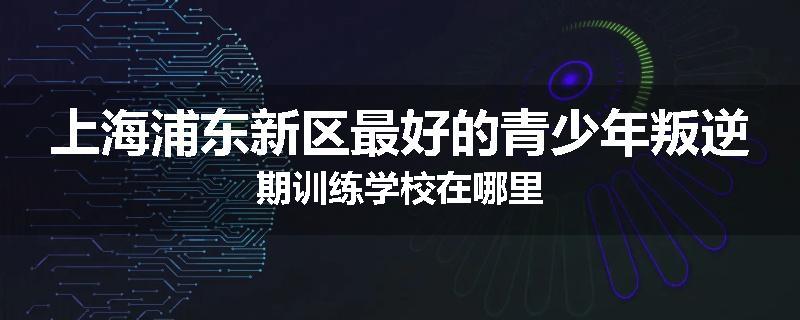 上海浦东新区最好的青少年叛逆期训练学校在哪里