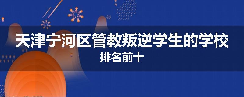 天津宁河区管教叛逆学生的学校排名前十