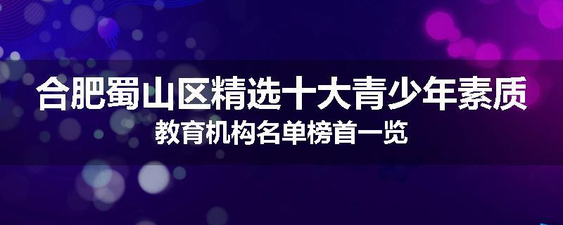 合肥蜀山区精选十大青少年素质教育机构名单榜首一览