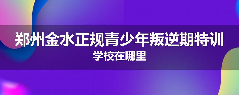 郑州金水正规青少年叛逆期特训学校在哪里