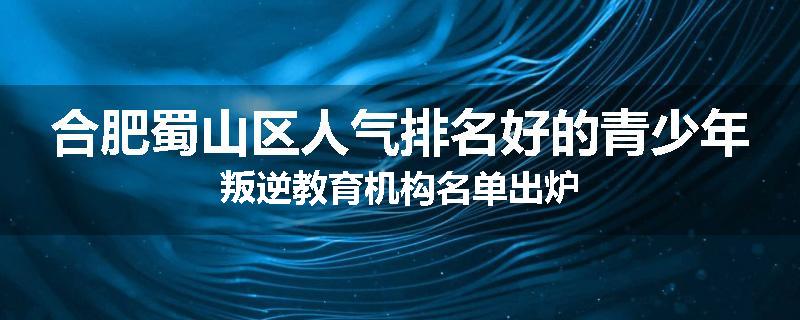 合肥蜀山区人气排名好的青少年叛逆教育机构名单出炉